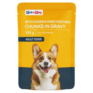 PnP Chicken & Vegetable Chunks In Gravy Adult Dig Food 100g